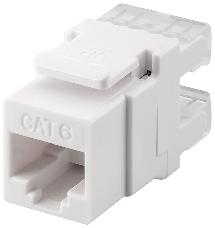 Goobay Keystone Module RJ45 CAT 6, UTP - largeur 16,7 mm, bornier pour montage LSA (sans outil)