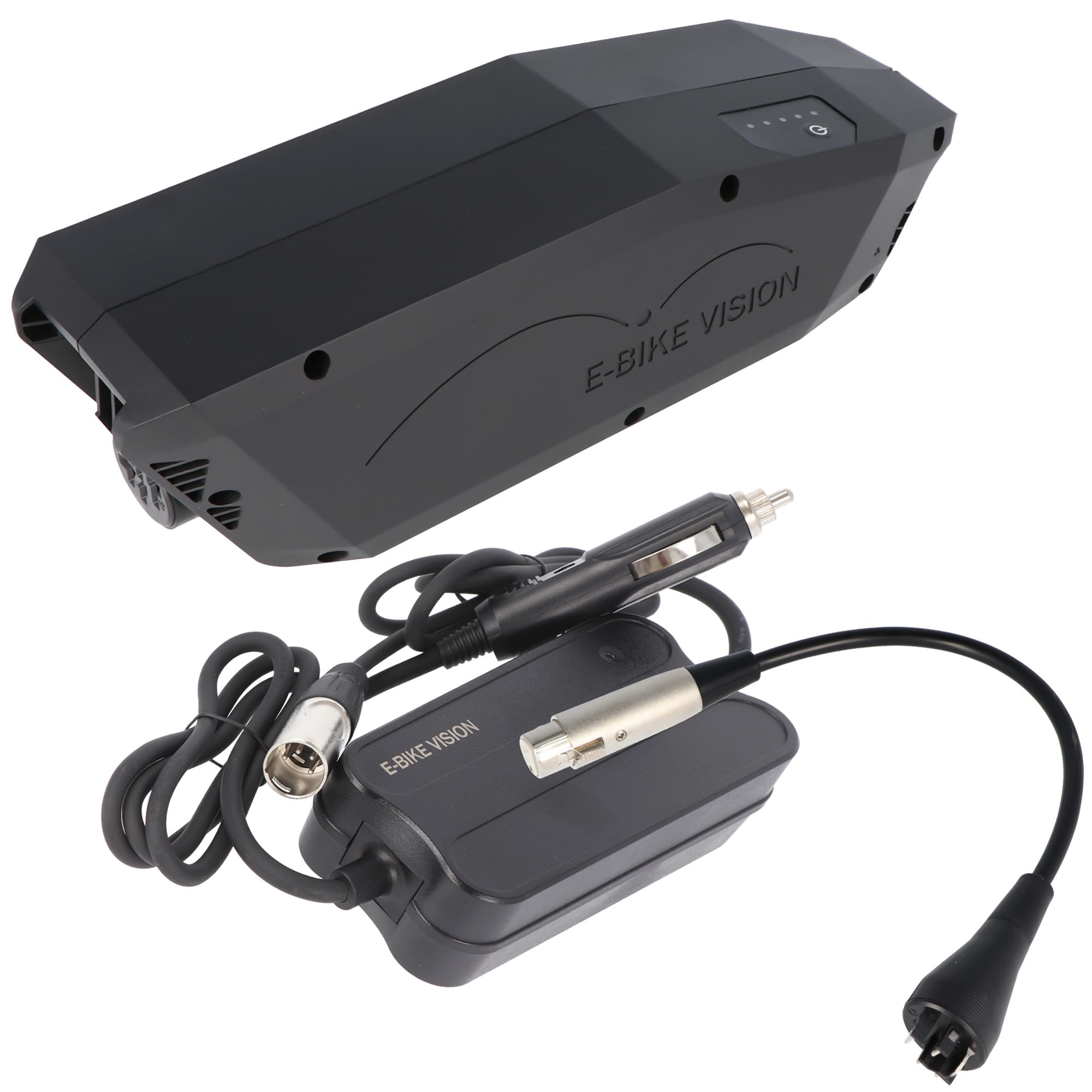 Tube diagonal Power Pack e-bike batterie lite avec chargeur de voiture parfaitement adapté au système d'entraînement Bosch Active et Performance