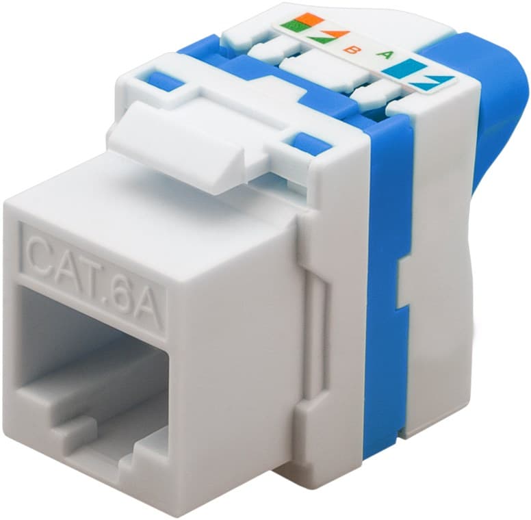 Goobay Keystone Module RJ45 CAT 6A, UTP - 16,7 mm de large, bornier pour montage LSA (sans outil), fixation rotative