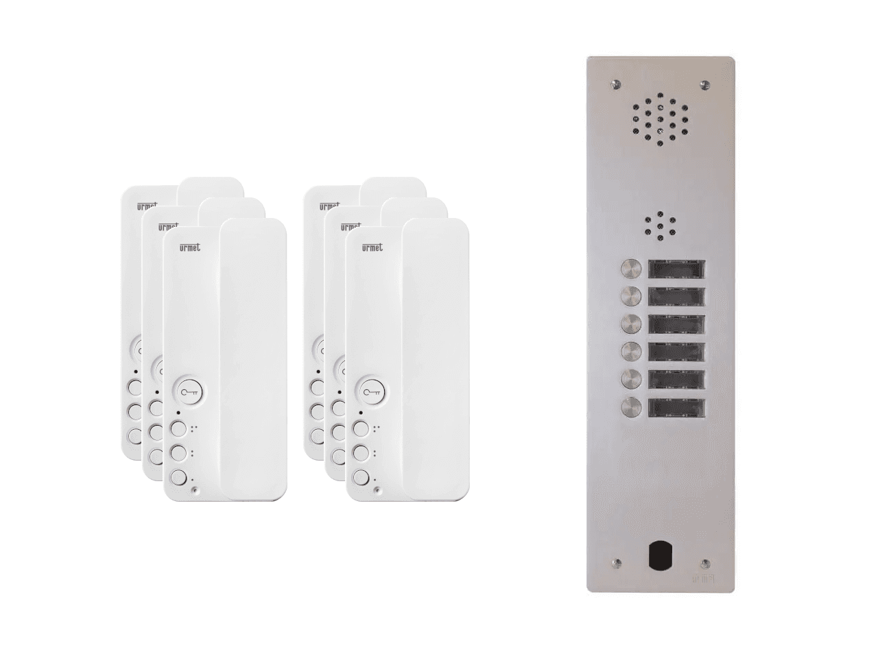 Kit interphone 1 rangée avec 6 combinés URMET Collectif